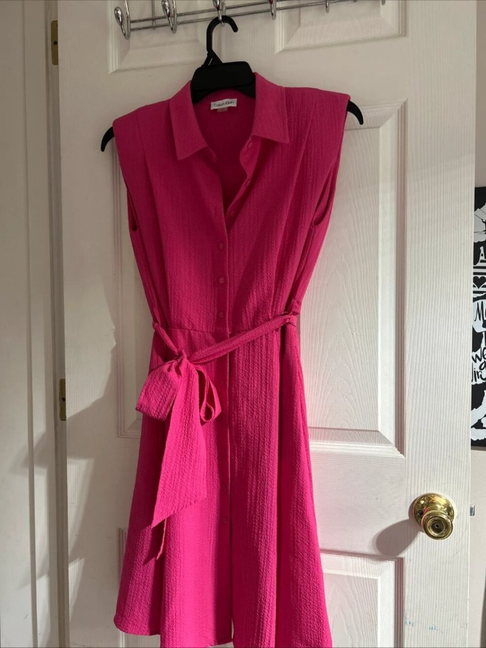 Pink Calvin Klein Button front dress 10